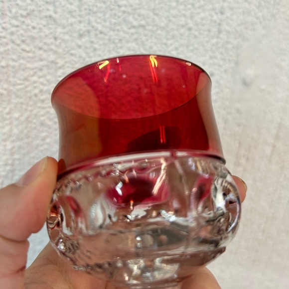 Set of Four Vintage King’s Crown Small Goblets Wine Glasses with Ruby Red Flash - Picture 4 of 8